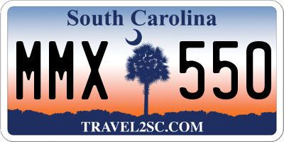 SC license plate MMX550