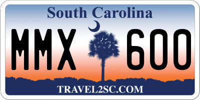 SC license plate MMX600