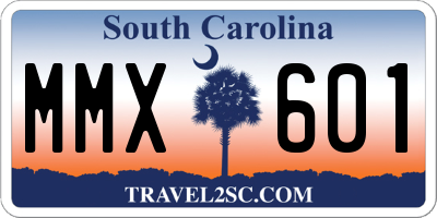 SC license plate MMX601