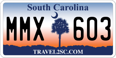 SC license plate MMX603
