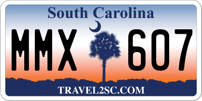 SC license plate MMX607