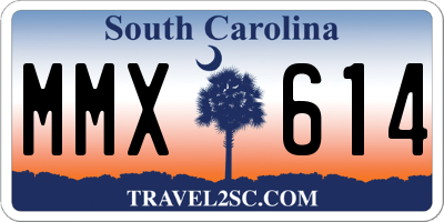 SC license plate MMX614