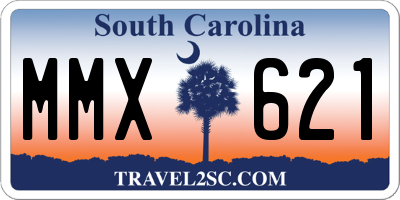SC license plate MMX621