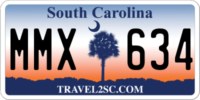 SC license plate MMX634