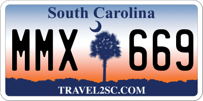 SC license plate MMX669