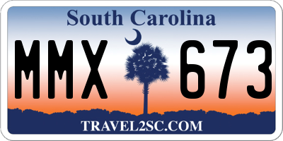 SC license plate MMX673