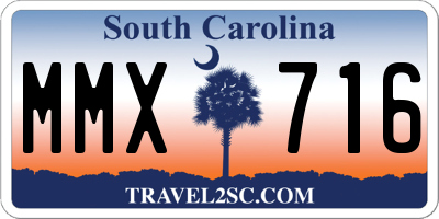 SC license plate MMX716