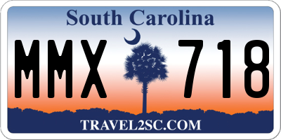 SC license plate MMX718
