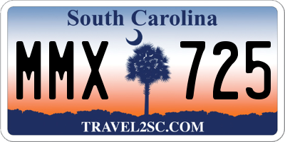 SC license plate MMX725