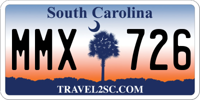 SC license plate MMX726