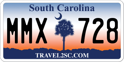 SC license plate MMX728