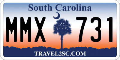 SC license plate MMX731