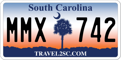 SC license plate MMX742