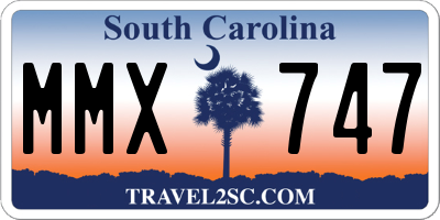 SC license plate MMX747