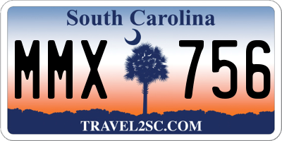 SC license plate MMX756