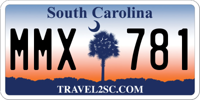 SC license plate MMX781