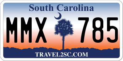 SC license plate MMX785
