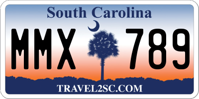 SC license plate MMX789