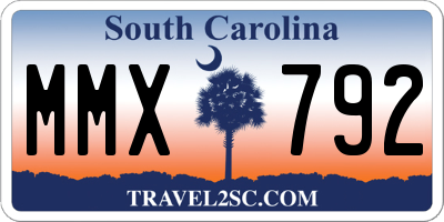 SC license plate MMX792