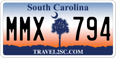 SC license plate MMX794