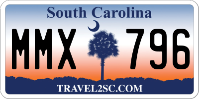 SC license plate MMX796