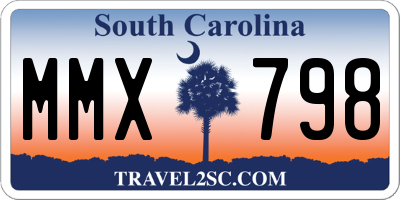 SC license plate MMX798