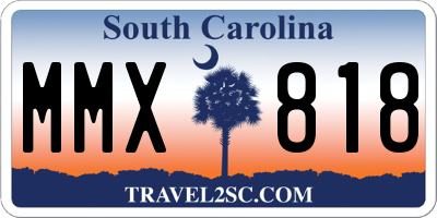 SC license plate MMX818