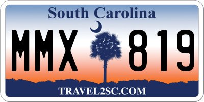 SC license plate MMX819
