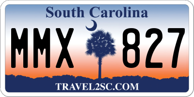 SC license plate MMX827