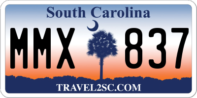 SC license plate MMX837