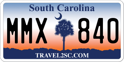 SC license plate MMX840