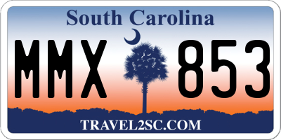 SC license plate MMX853