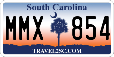 SC license plate MMX854