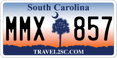 SC license plate MMX857