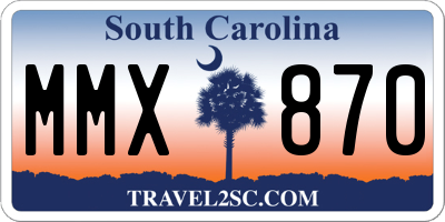 SC license plate MMX870