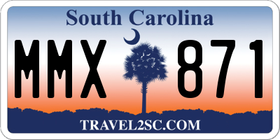 SC license plate MMX871