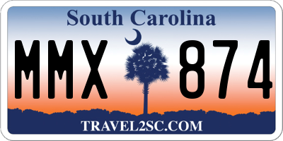 SC license plate MMX874