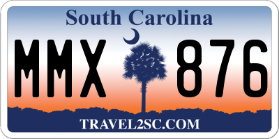 SC license plate MMX876