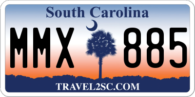 SC license plate MMX885