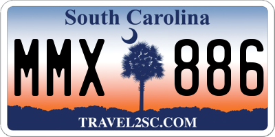 SC license plate MMX886