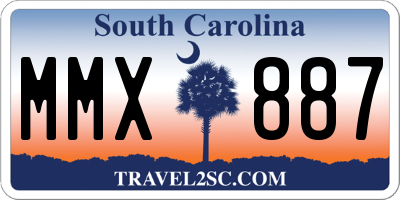 SC license plate MMX887