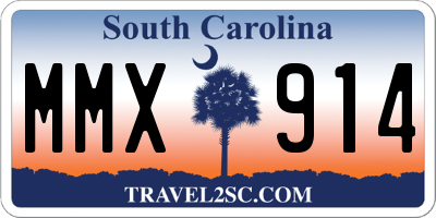 SC license plate MMX914