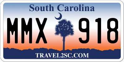 SC license plate MMX918