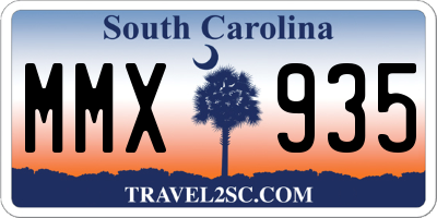 SC license plate MMX935