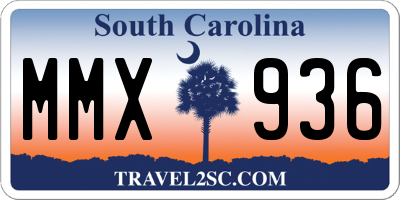 SC license plate MMX936