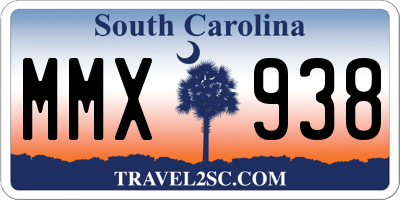 SC license plate MMX938