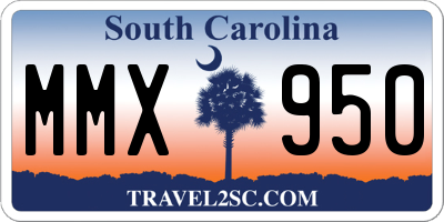 SC license plate MMX950