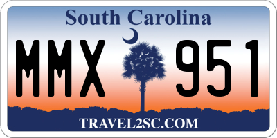 SC license plate MMX951