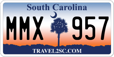 SC license plate MMX957