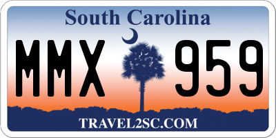 SC license plate MMX959